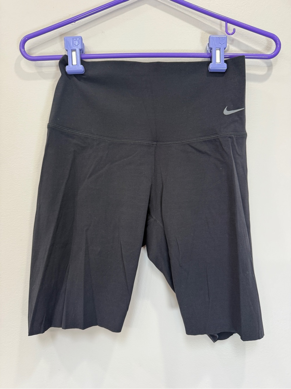 Nike Black Mid-Rise Bike Shorts with Reflective Swoosh